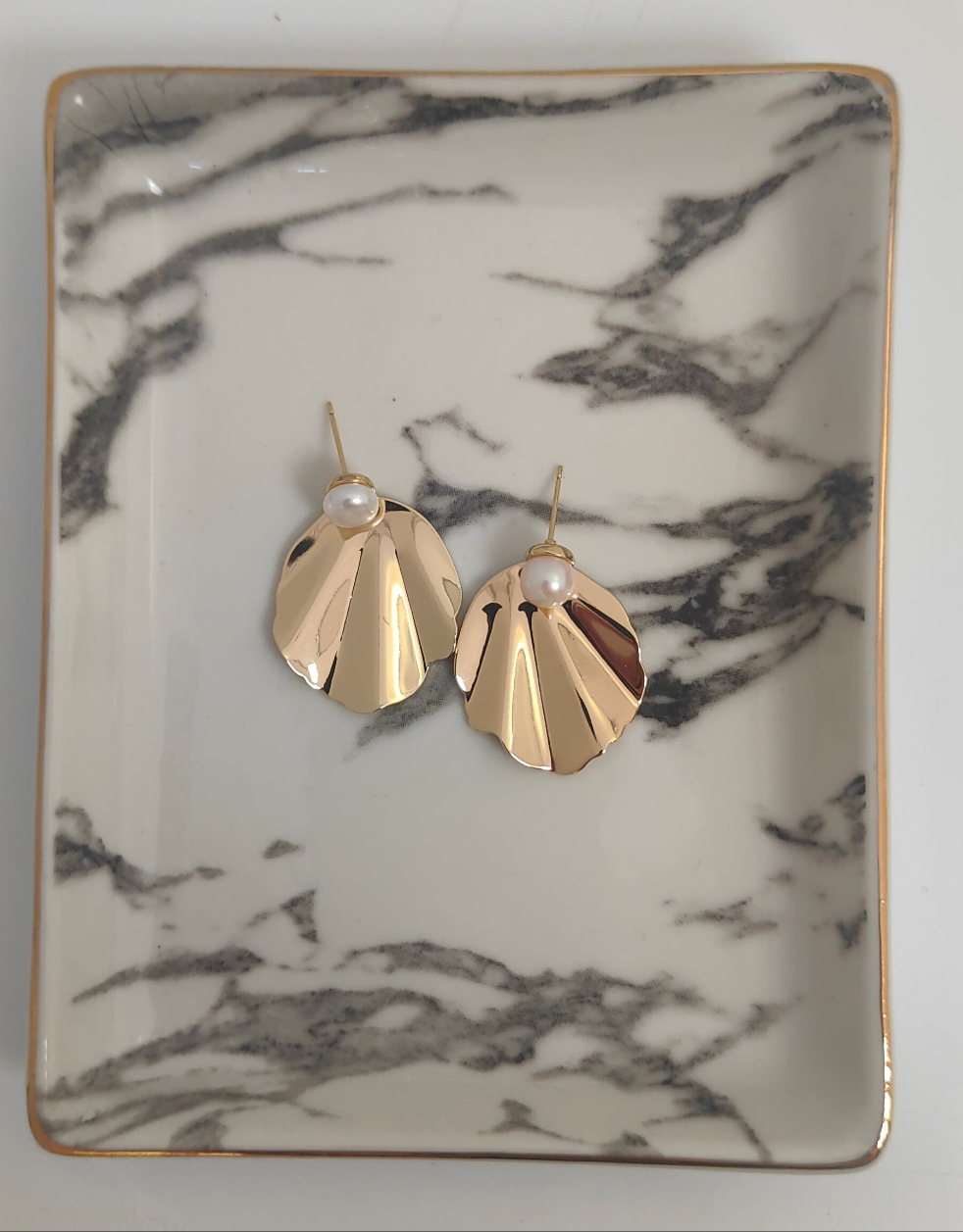 ROSIE - Statement Pearl & Gold Bridal Earrings