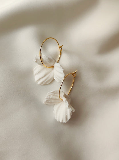 Ellena  - Floral Hoop Bridal Earrings