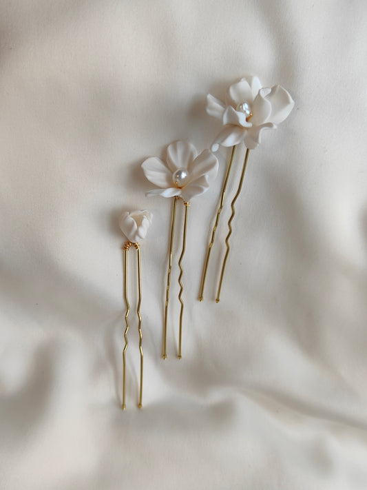 Anemone Pins- Floral Bridal Hair Accessory