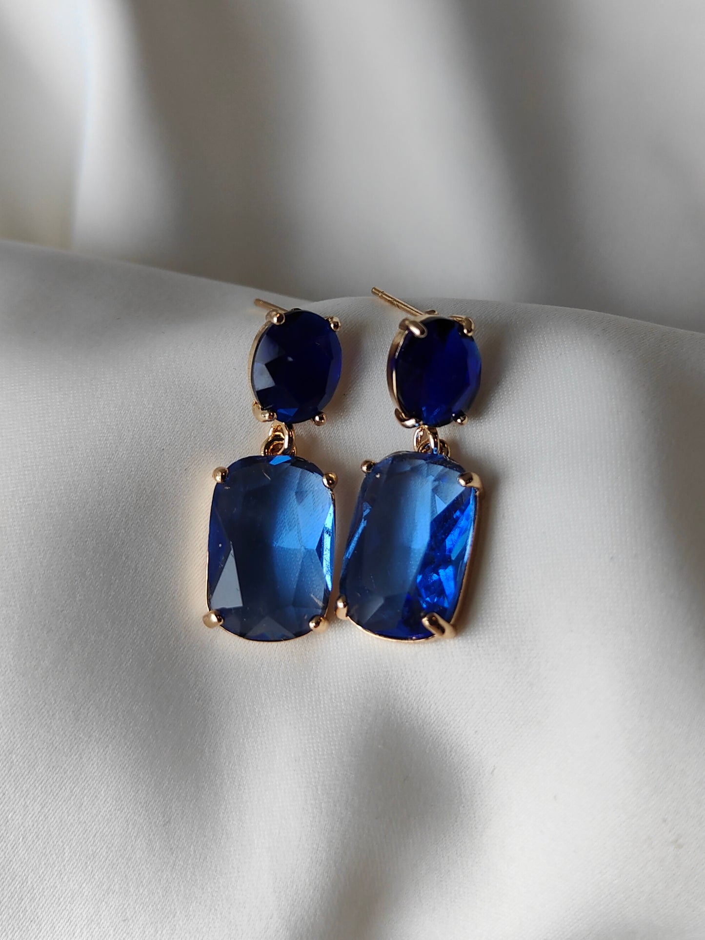 Double Gem Earring - Sapphire / Marine