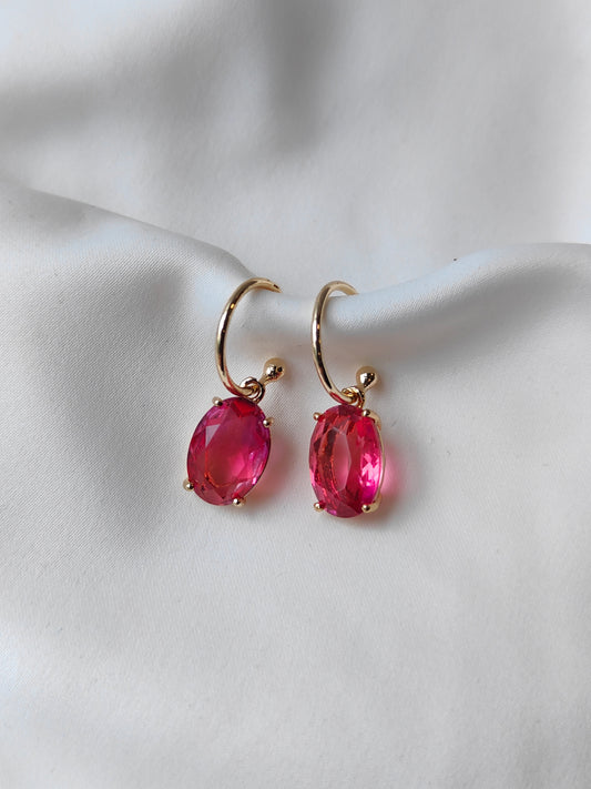 Ombre Earrings - Berry Pink