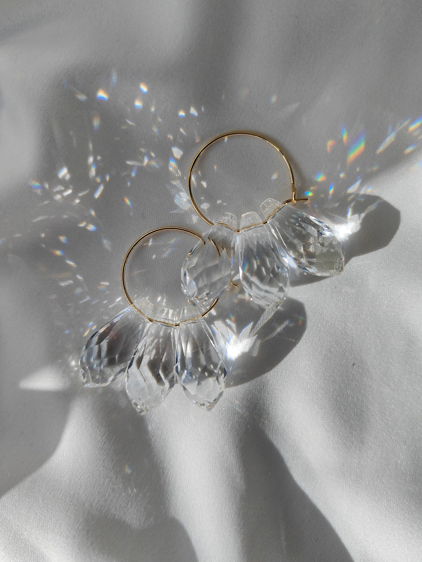 JULIANA - Crystal Hoop Earrings - Gold