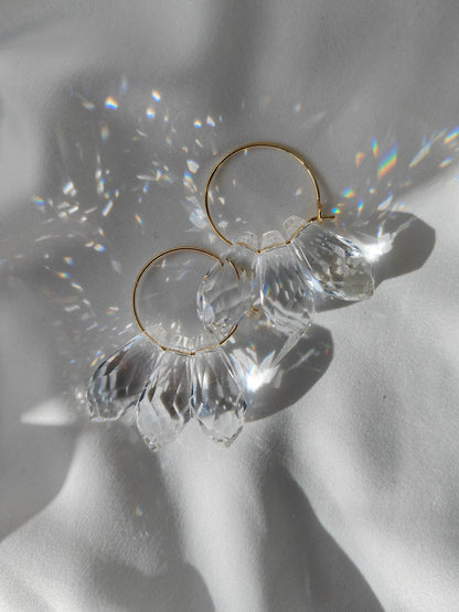 JULIANA - Crystal Hoop Earrings - Gold