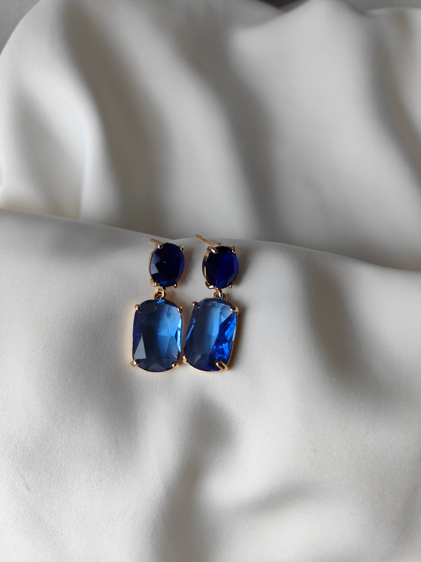 Double Gem Earring - Sapphire / Marine