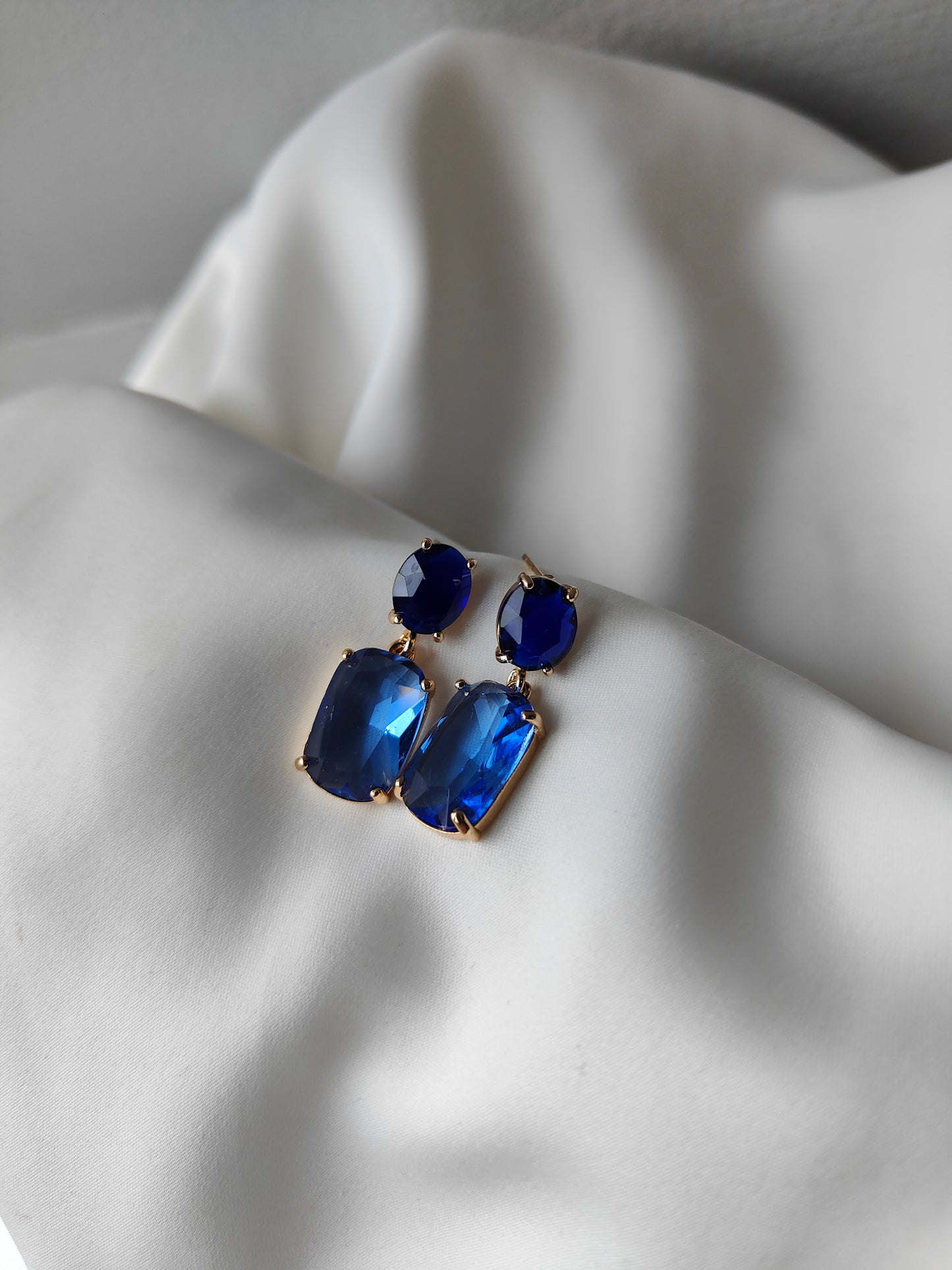 Double Gem Earring - Sapphire / Marine