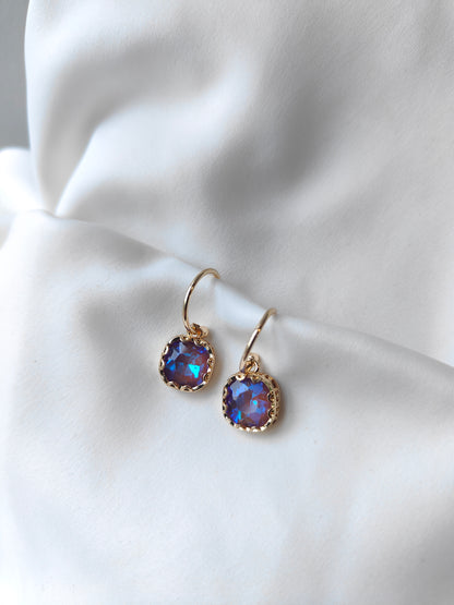 Petite Gem Hoops - Indigo