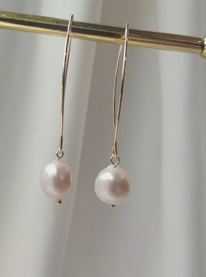 FREDA - Classic Blush Pearl Drop Earrings