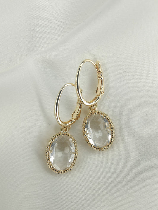 PRINCESS Crystal Earrings - Clear